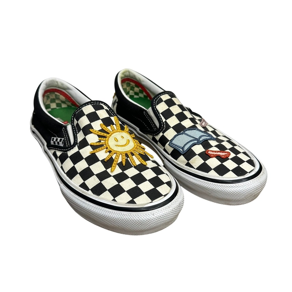 Vans Skate Slip-On Skateistan Checkerboard Embroidered Sneakers Mens 5.5‎ 500714